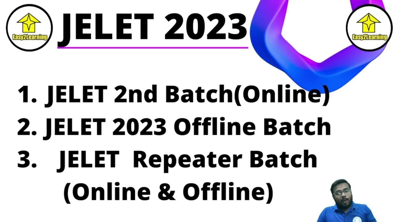 JELET 2023 NEW BATCH | By Easy2Learning/David Das