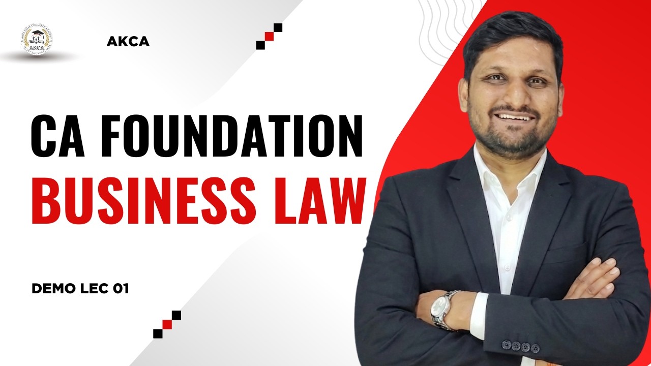 BUSINESS LAW DAY 01 | CA FOUNDATION SEP 2026 & JAN 2027 | by AMOL SIR | NEW BATCHES