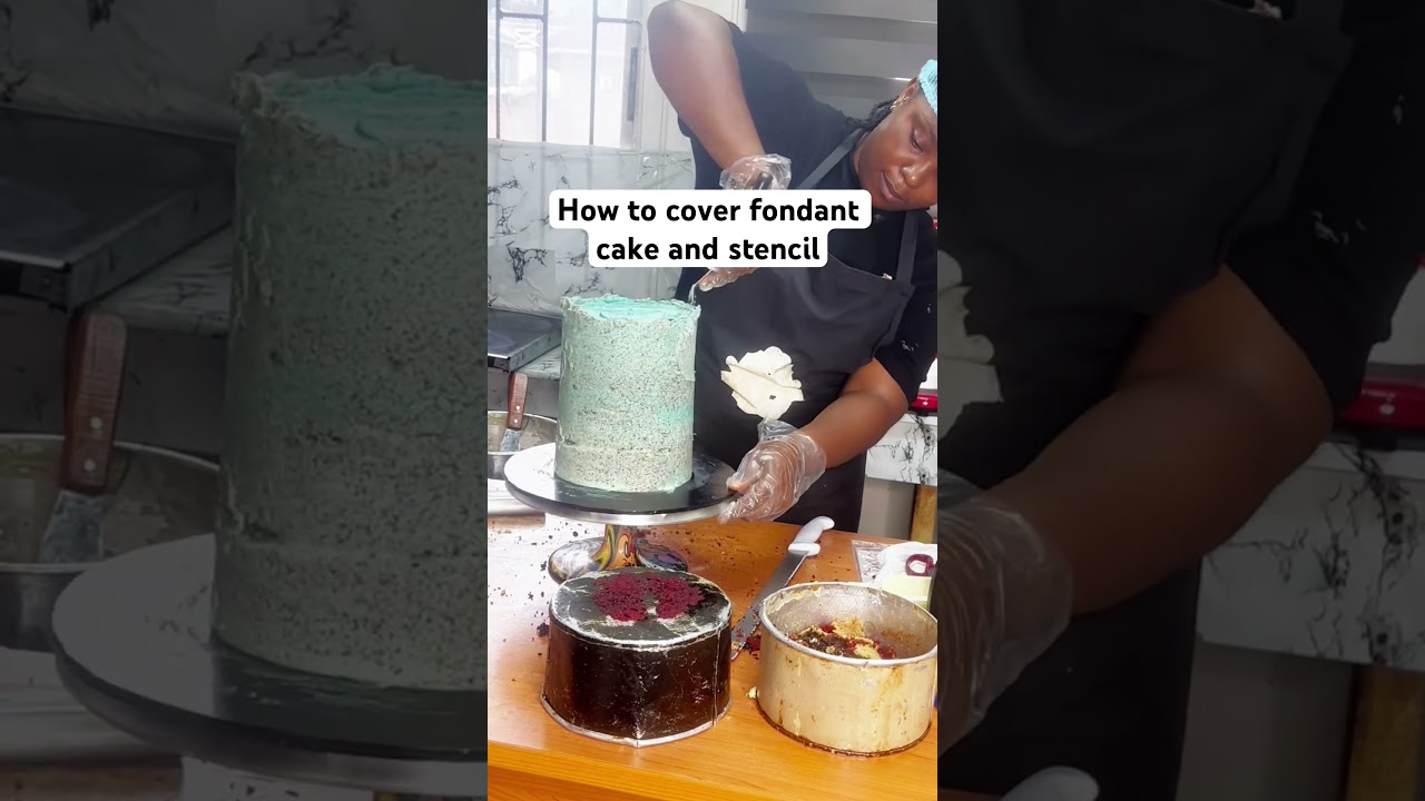 How to cover a cake with fondant and use stencil #homemadefondant #fondantcake #fondant #decorating