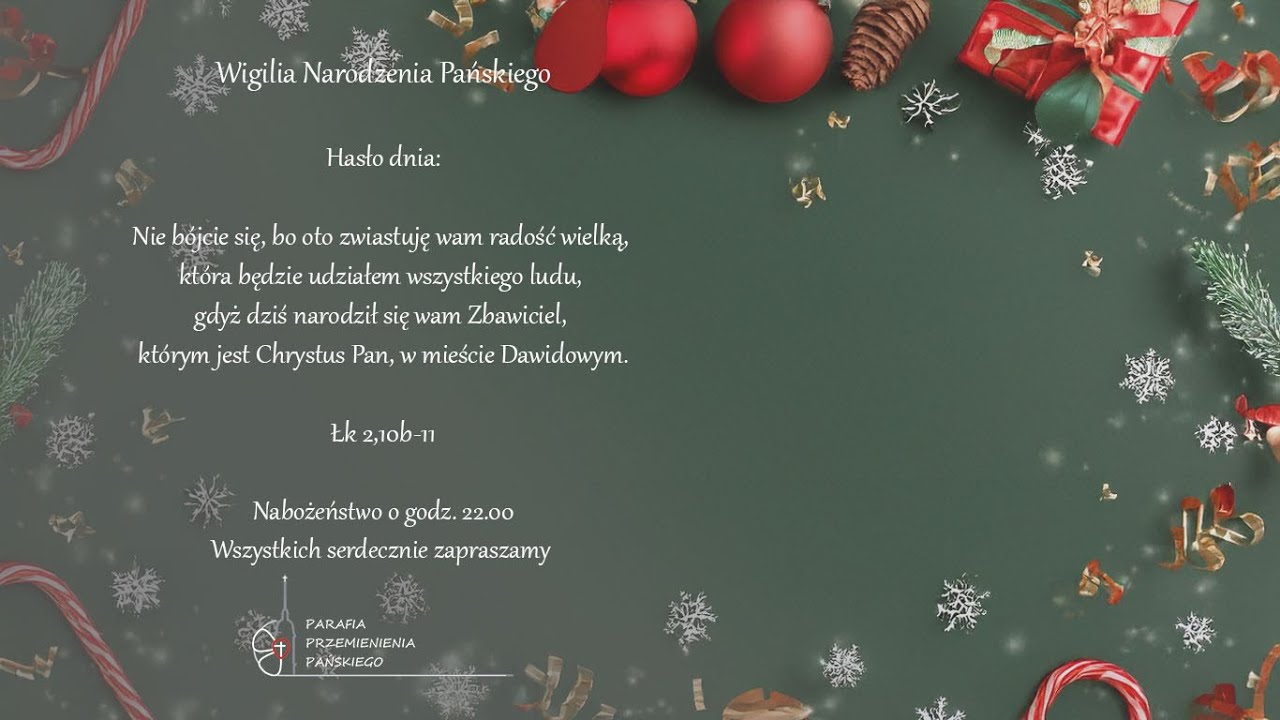 Wigilia Narodzenia Pańskiego live 22.00 🔴