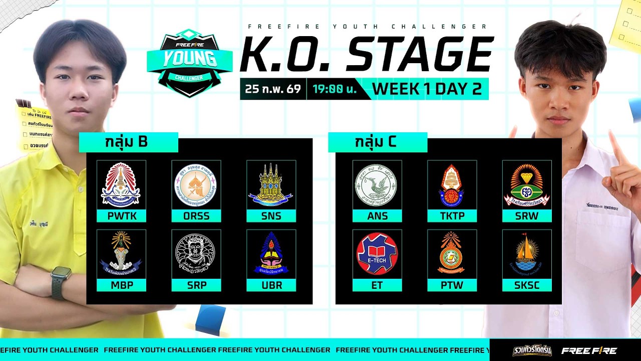 🔴 [TH] Free Fire Young Challenger BR Mode : KO Stage Day 2