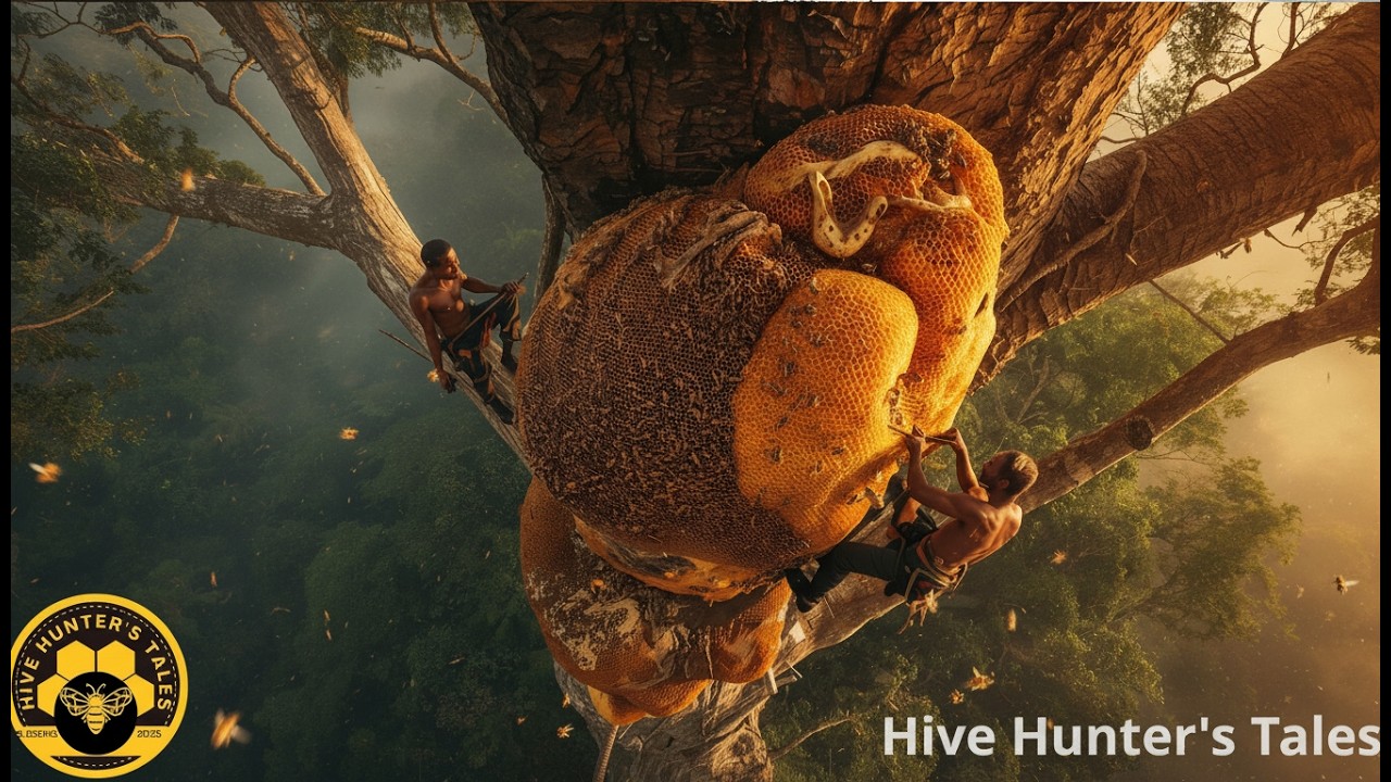 Alone Against a Swarm — Harvesting Giant Wild Honey High in the Jungle
