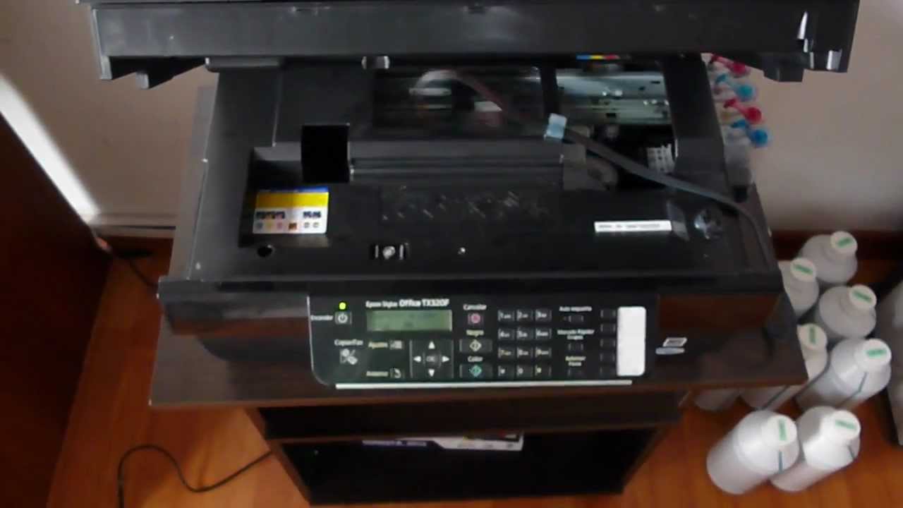 PRUEBA EPSON TX320 FUNCIONANDO Y PROSESO DE RESET CARTUCHOS