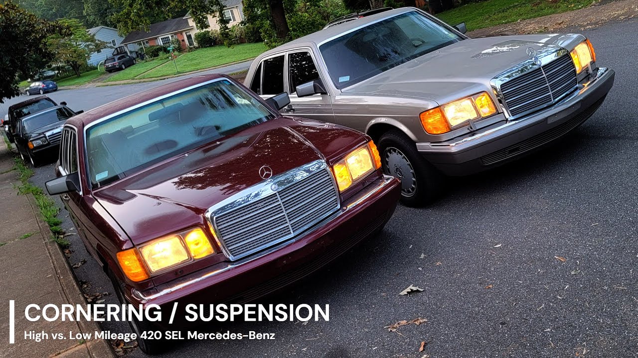Low vs. High Mileage Mercedes W126 - Cornering / Suspension Comparison