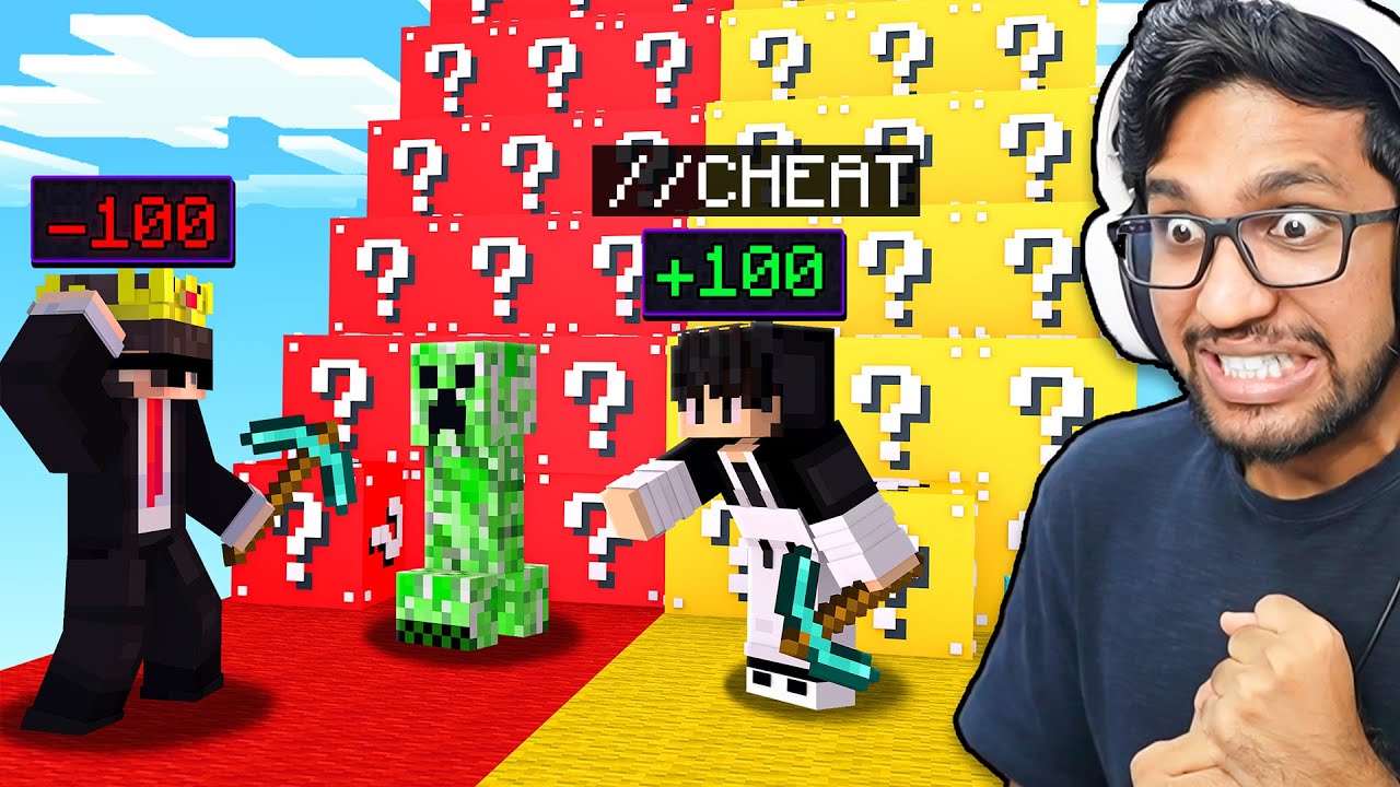 CHEATING IN MINECRAFT LUCKY BLOCK RACE ! With SenpaiSpider