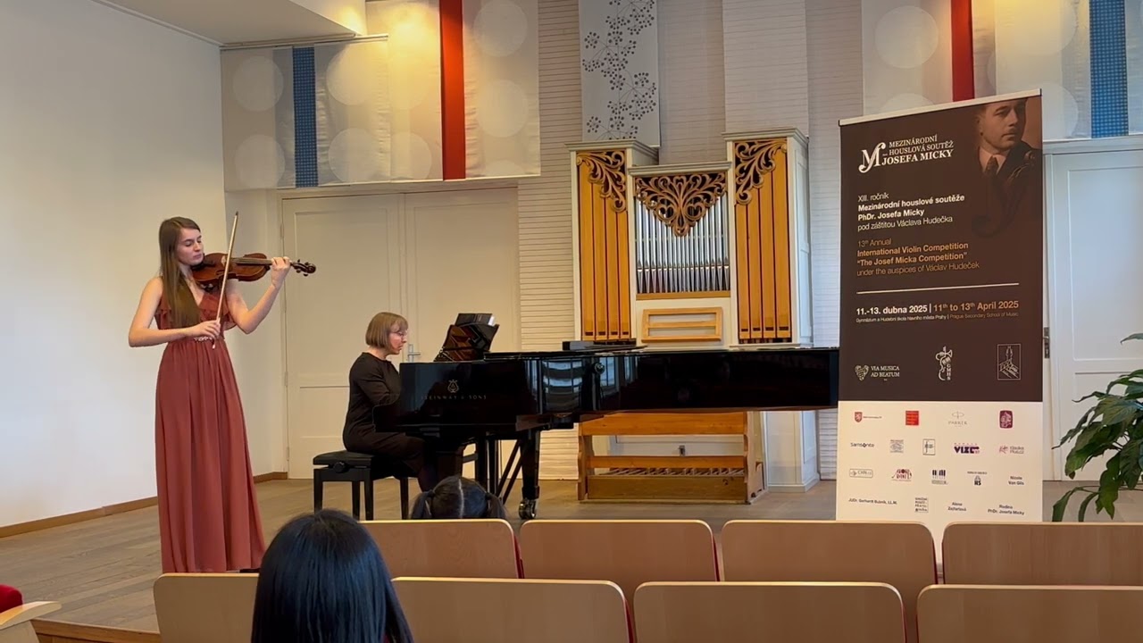 V. Příhoda, Romance Élégiaque, Helena Hampalová (13 let), Mez. housl. soutěž J Micky, Praha 4/2025