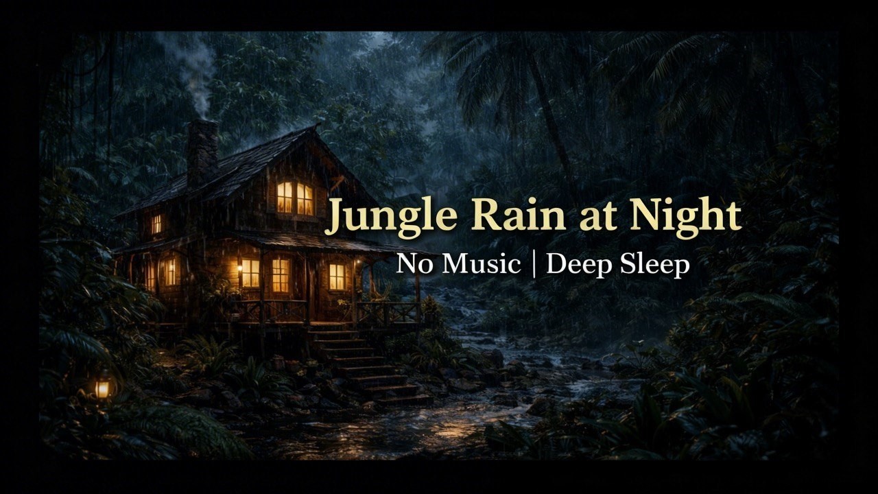 Forest Rain at Night | No Music | No Ads | Deep Sleep