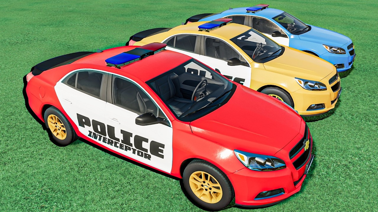 Police Car Mobil Takes On Flatbed Trucks ! FS 22