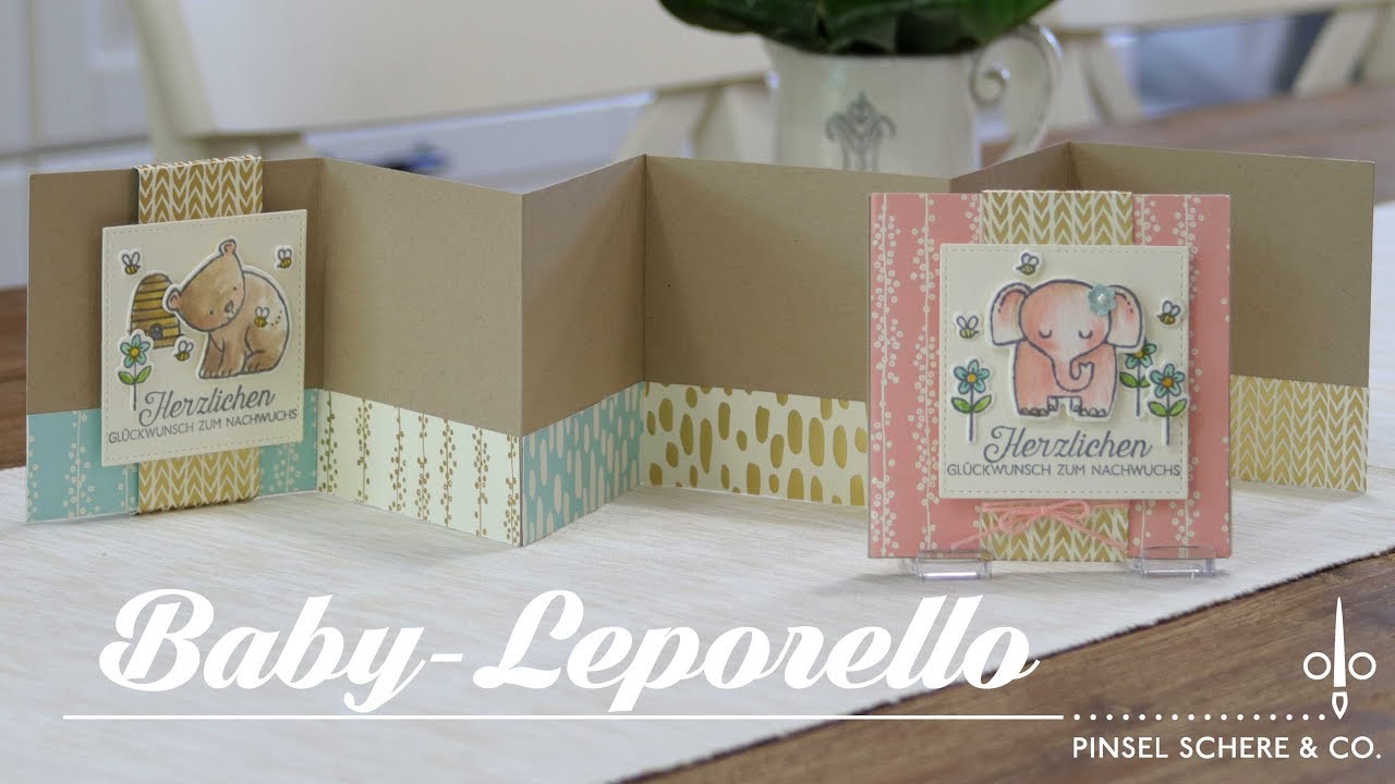 Ein Leporello für Babybilder mit dem Produktpaket Tierische Glückwünsche von Stampin' Up!