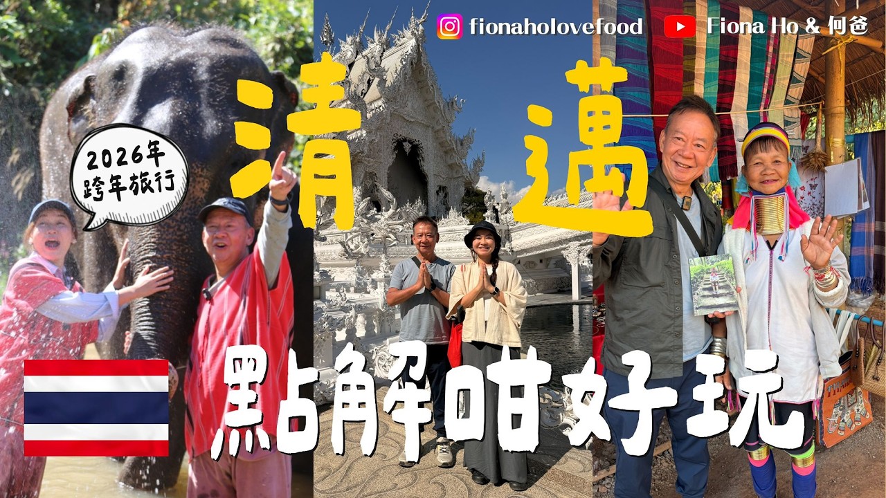 泰國清邁點解咁好玩 2026年首個跨年旅行 泰國最宜居+物價超便宜的城市 5日4夜行程攻略 大自然觀光+藝術寺廟+大象互動+米芝蓮推介餐廳 適合長輩小朋友 變大細路玩到深夜真正夜繽紛 #fiona何爸