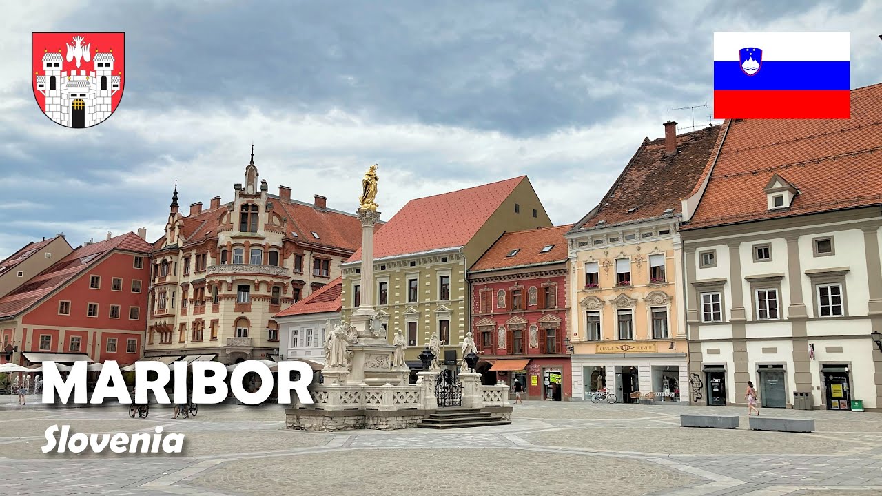 Maribor, Slovenia. A walk in the Old Town. 4K