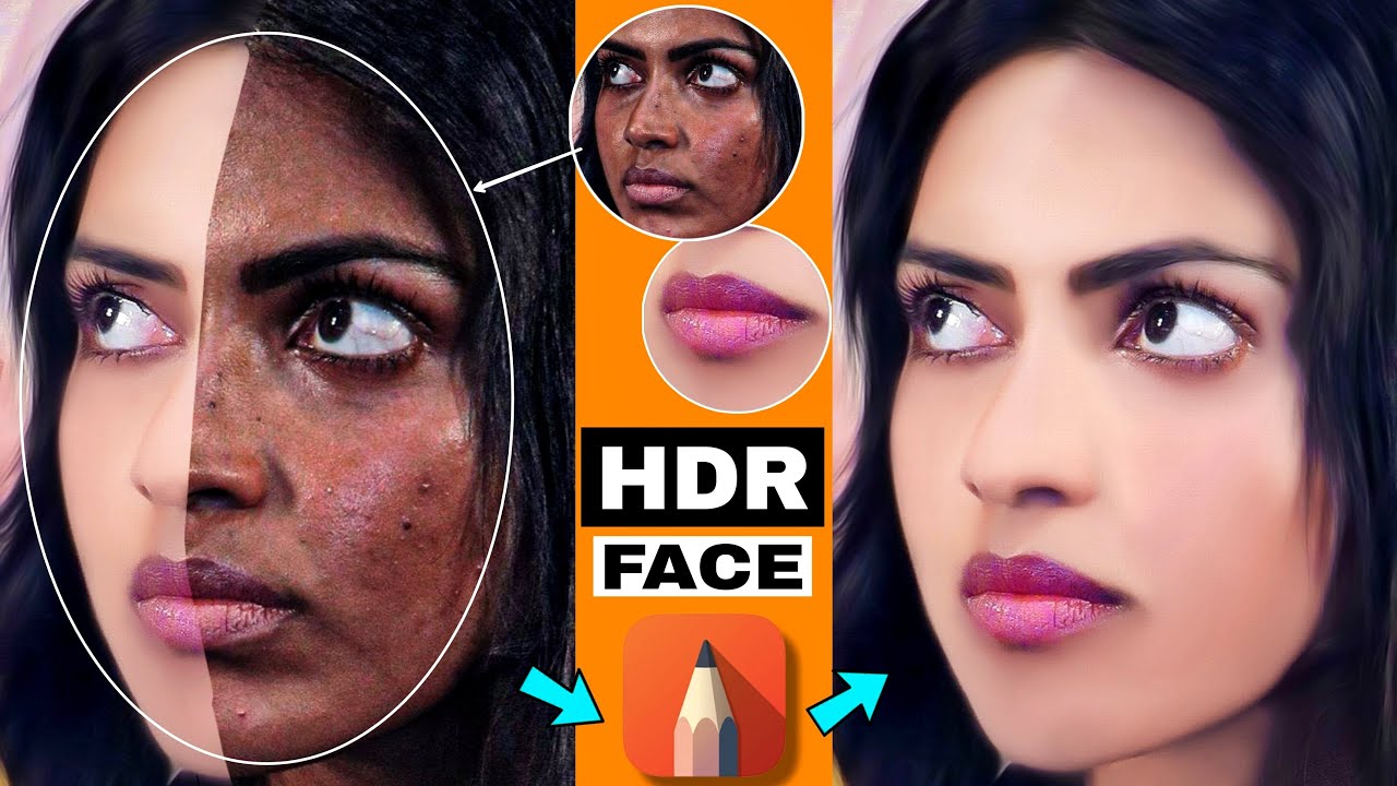 HDR Smooth & White Face Editing | 😱2023 Secret Trick | Autodesk Sketchbook | Photo Editing