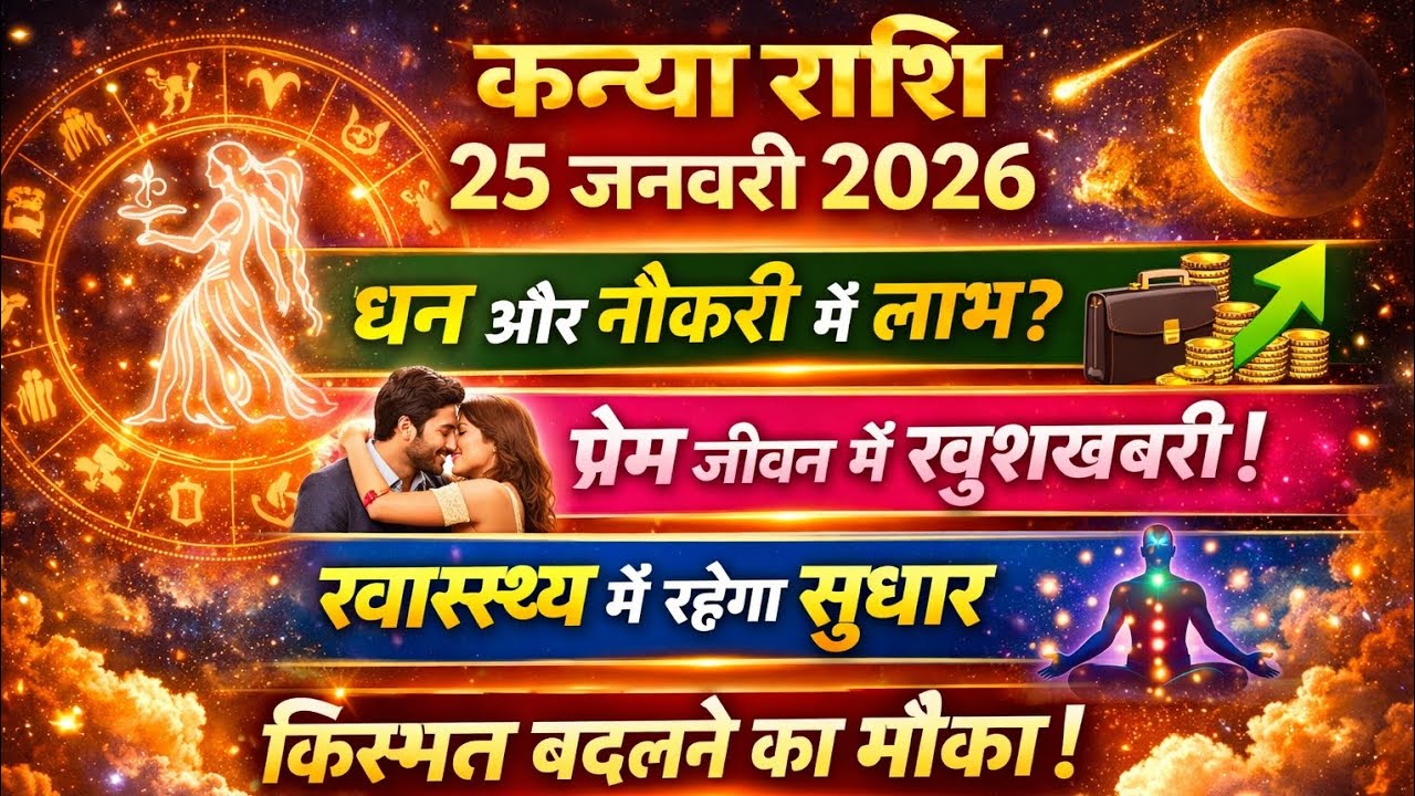 कन्या राशि: 25 जनवरी 2026 | आज चमकेगा भाग्य या बढ़ेगी परेशानी? Kanya Rashifal Today | Virgo Horoscope