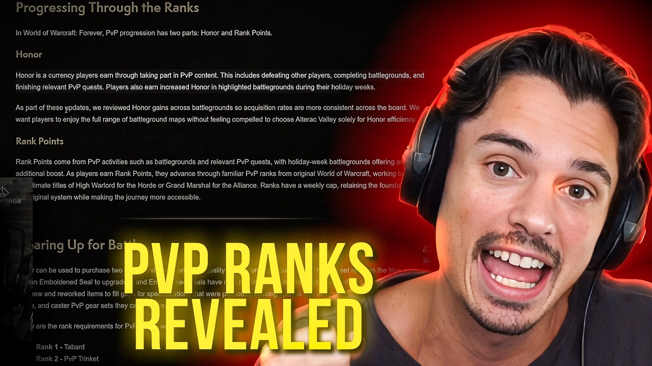 Blizzard Just REVEALED WoW Forever's PvP Rank System