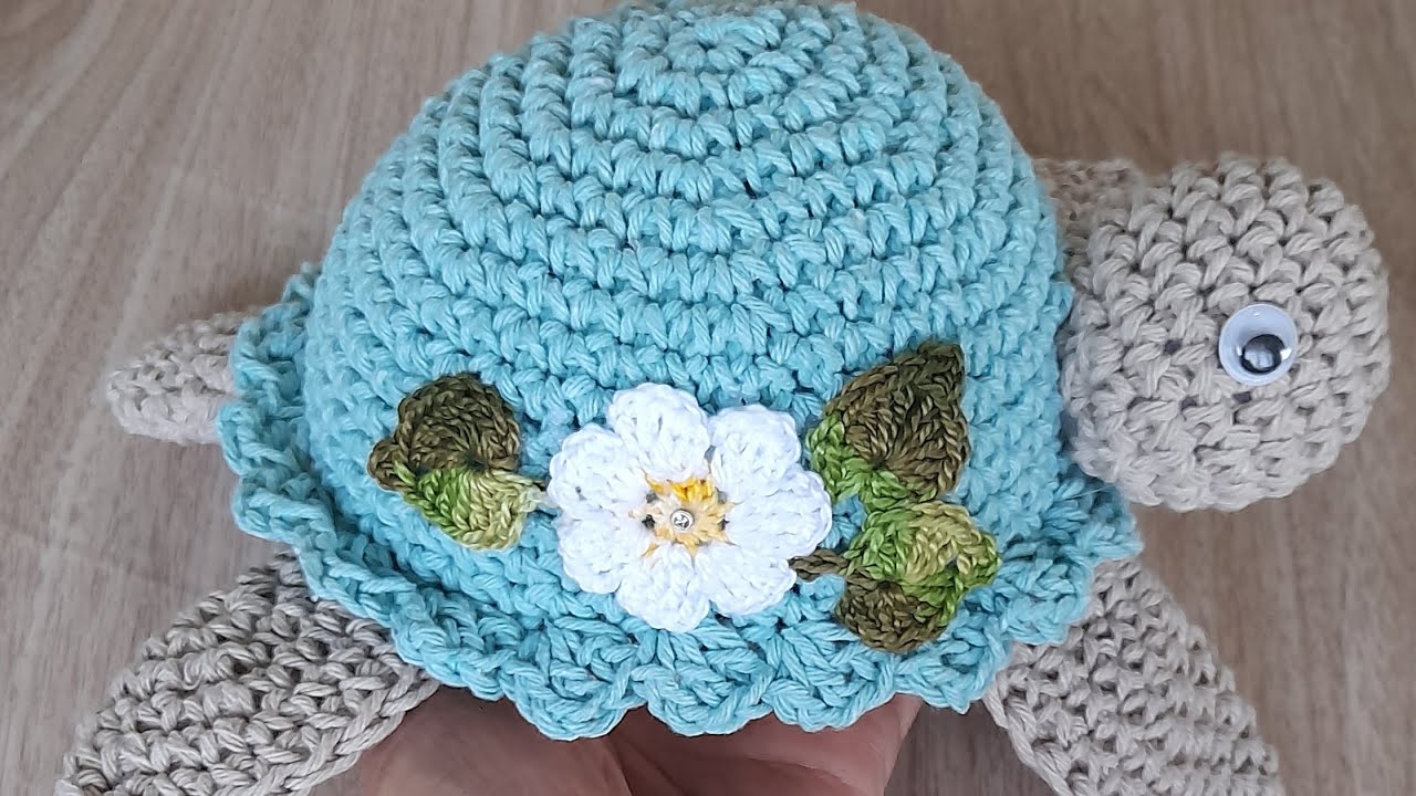 Tartaruga amigurumi peso de porta em croche
