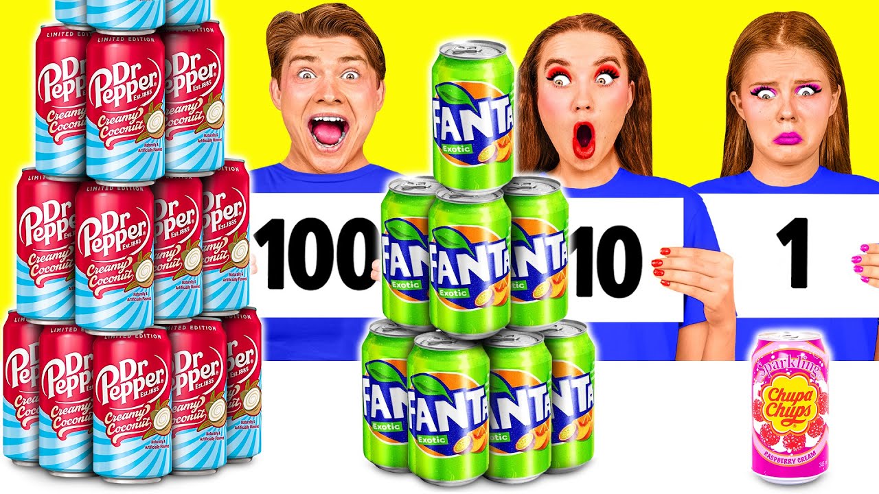 100 Слоев Еды Челлендж | Смешные Рецепты с Едой от DaZaZa Challenge