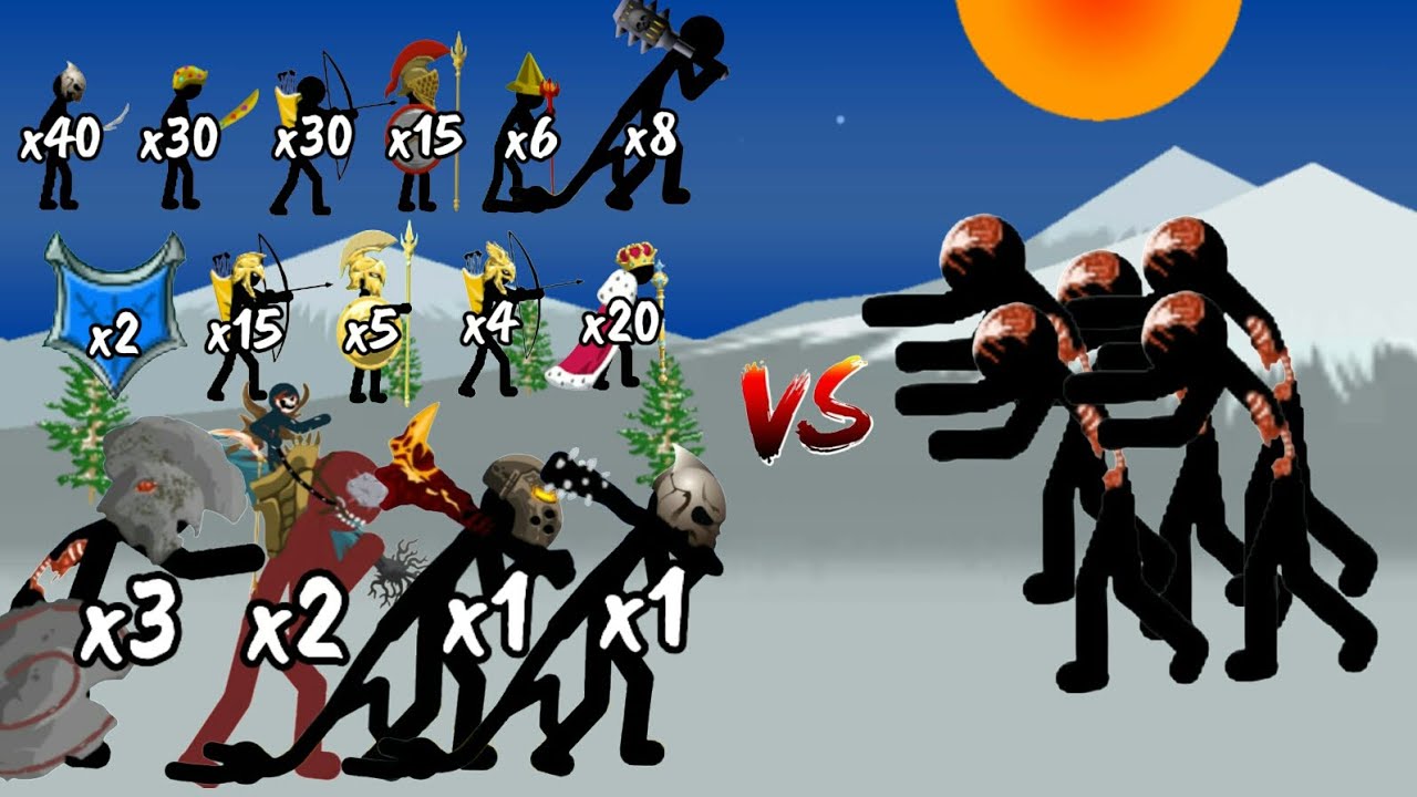 army units vs 5 zombie leader | stick war legacy