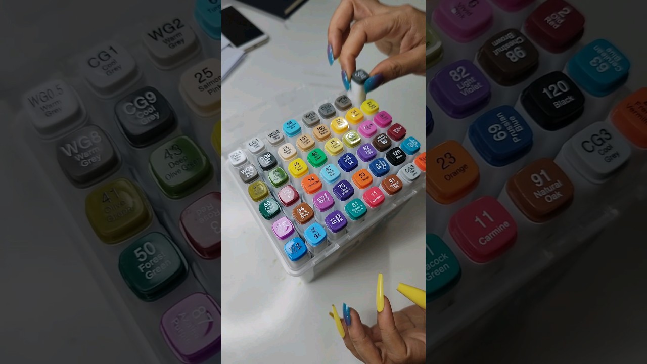 48 Colours Twin Alcohol Markers 😍😍🎨🖍️ #alcoholmarker #art #drawing