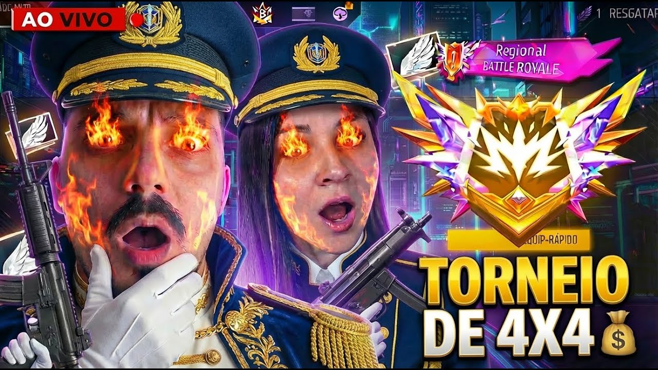 FREE FIRE AO VIVO 👑 TORNEIO DE 4X4 💰 VALENDO 50 NO PIX💸