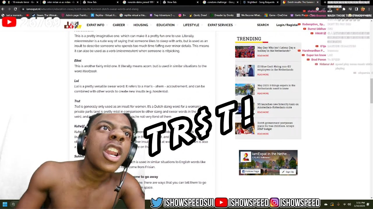 IShowspeed looses 6-0 to a dutch player and swears in his language