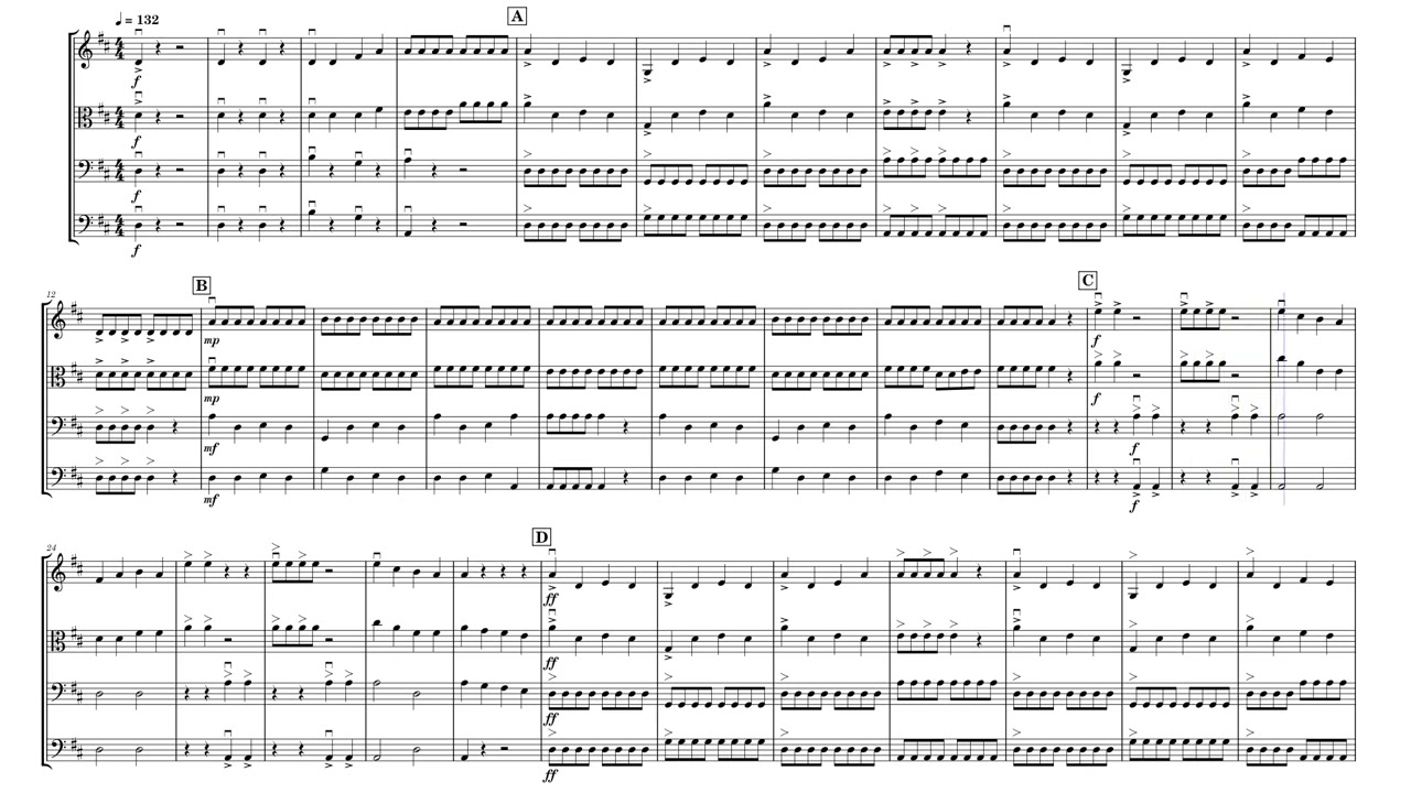 Practice string parts for Ready Set FIddle composed by Stephen Chin