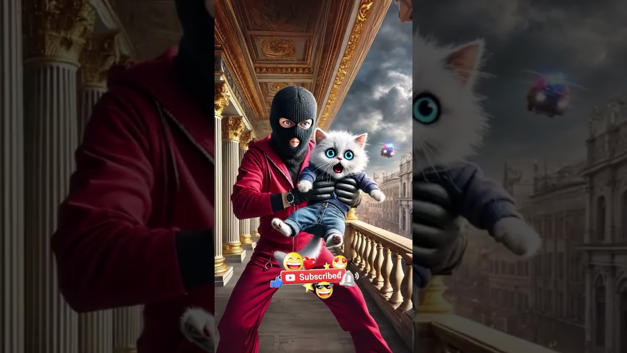 White Cat stopped the money heist at bank #shorts