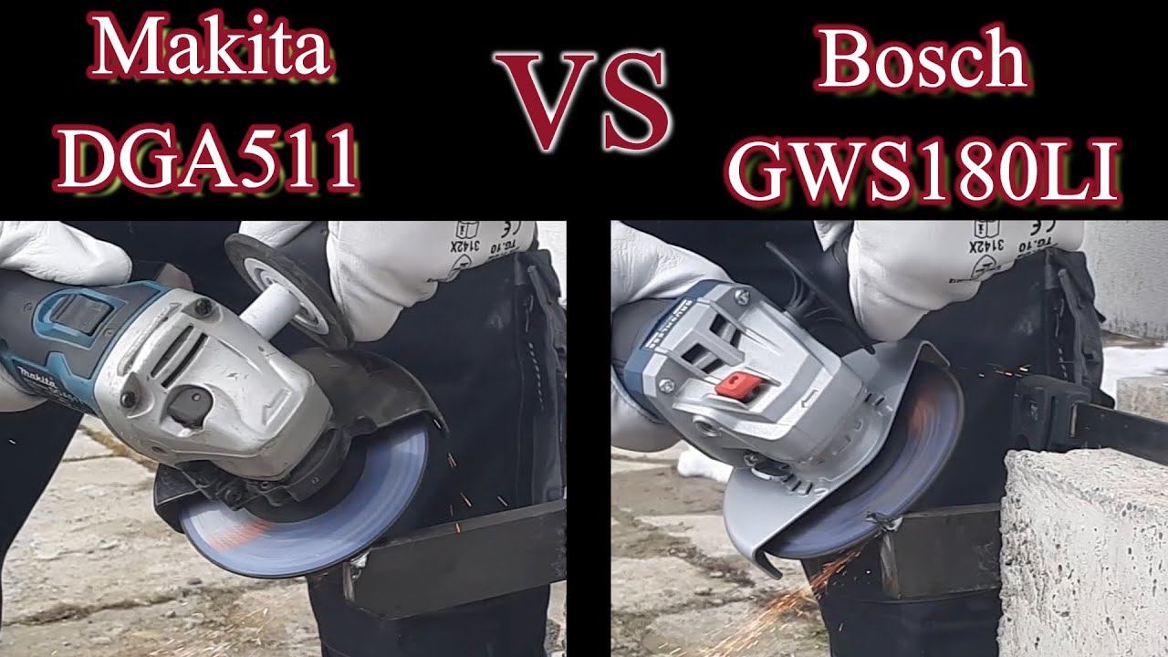 Makita DGA511 vs Bosch GWS 180 LI. Polizoare unghiulare.