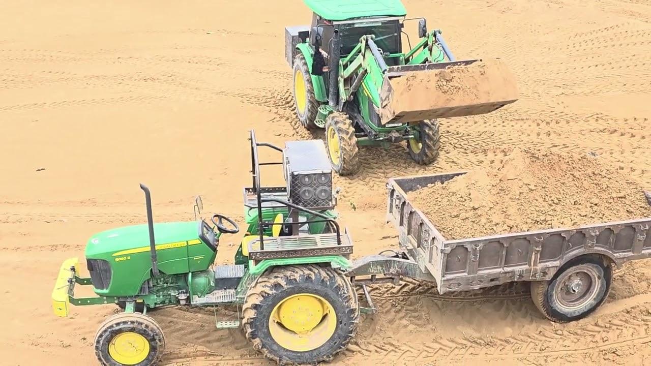 John deere lodar trali loding sardi taim