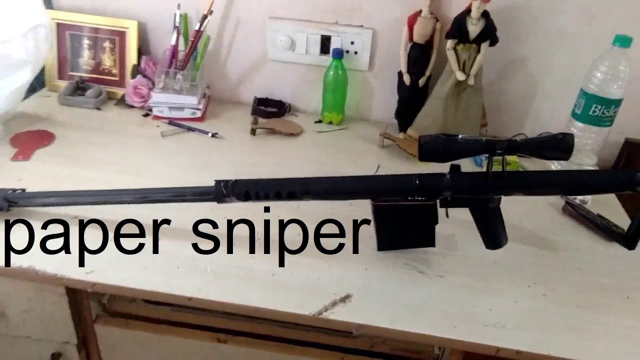 How To Make A Paper Barrett 50 cal Sniper Rifle That Shoots