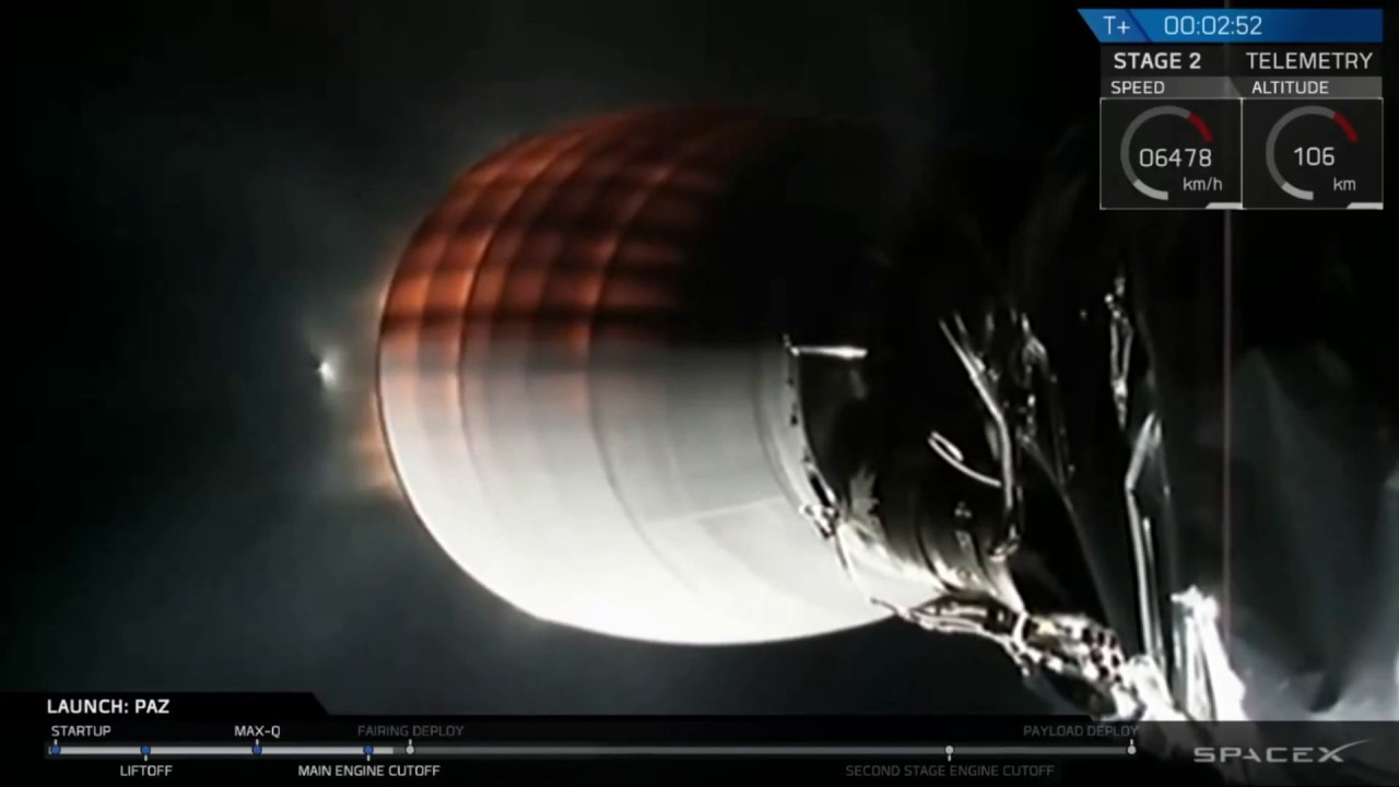 Falcon 9 PAZ satellite rocket  by spaceX Amazing rocket launch at night