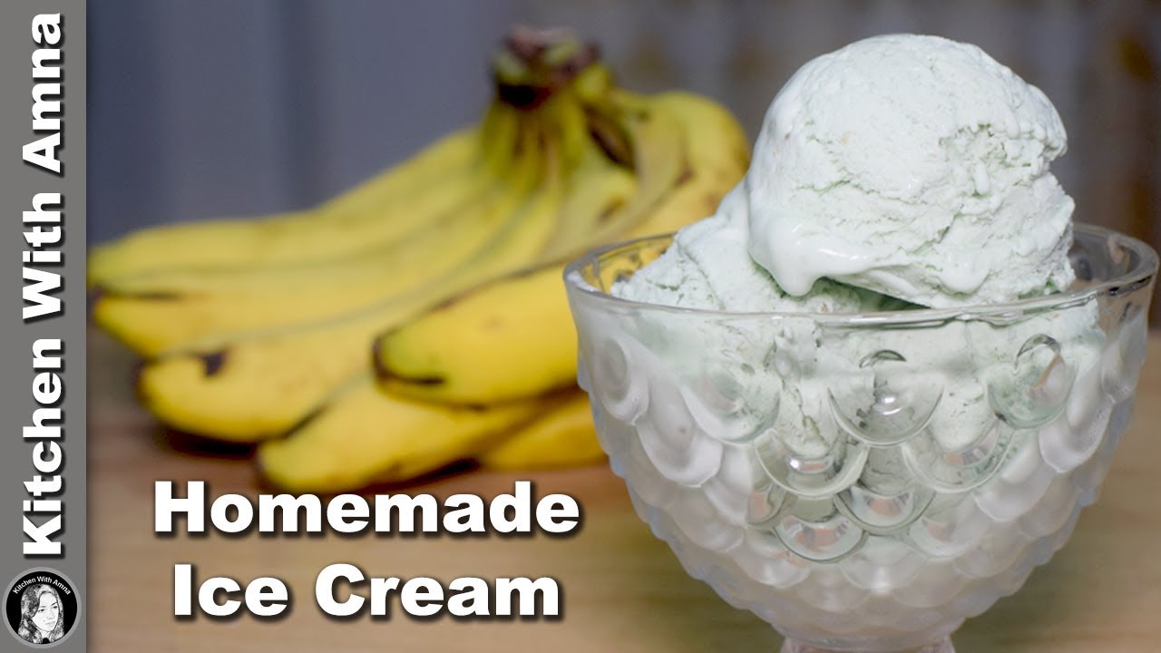 Banana Ice Cream Without Machine - Homemade Ice Cream Recipe - Kitchen With Amna