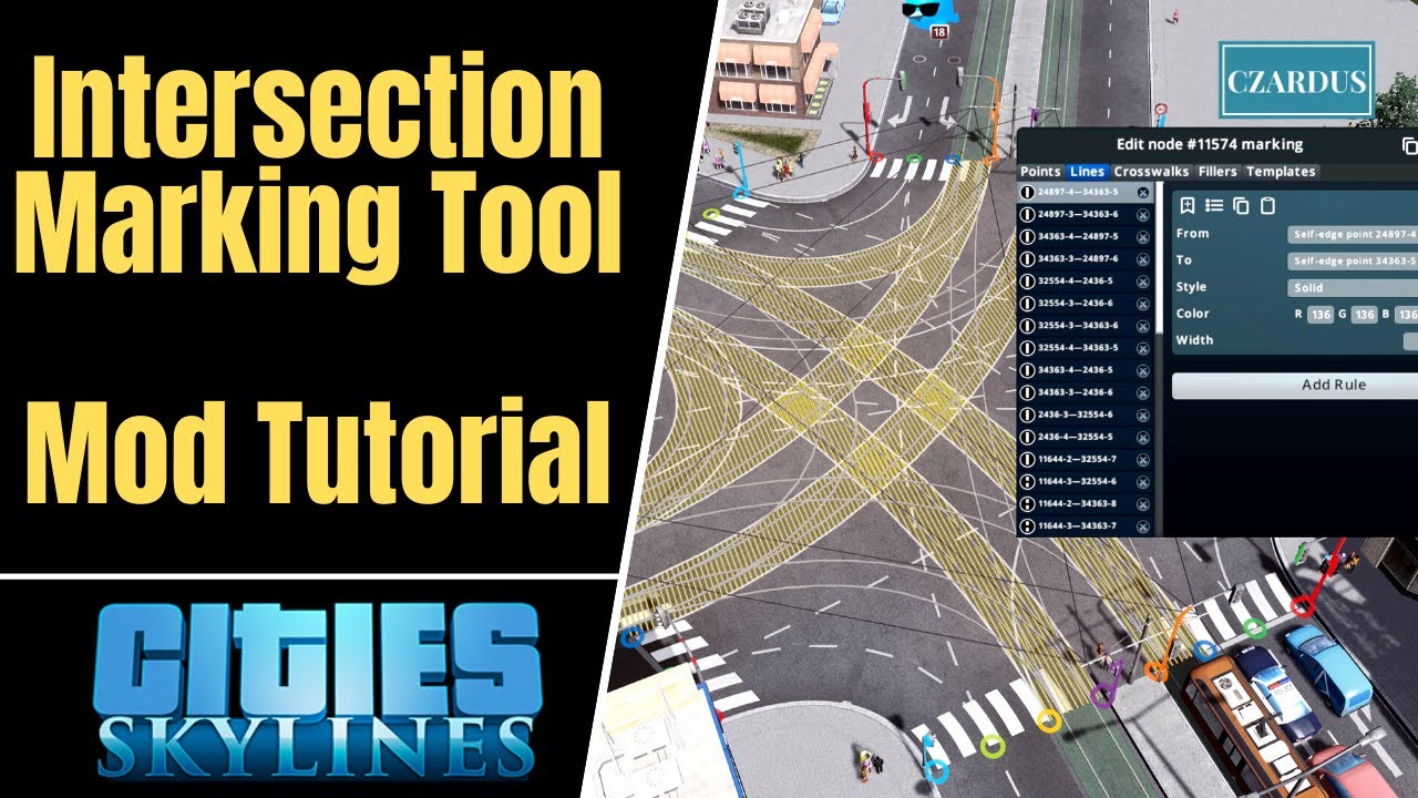 Cities Skylines Intersection Marking Tool Mod Tutorial