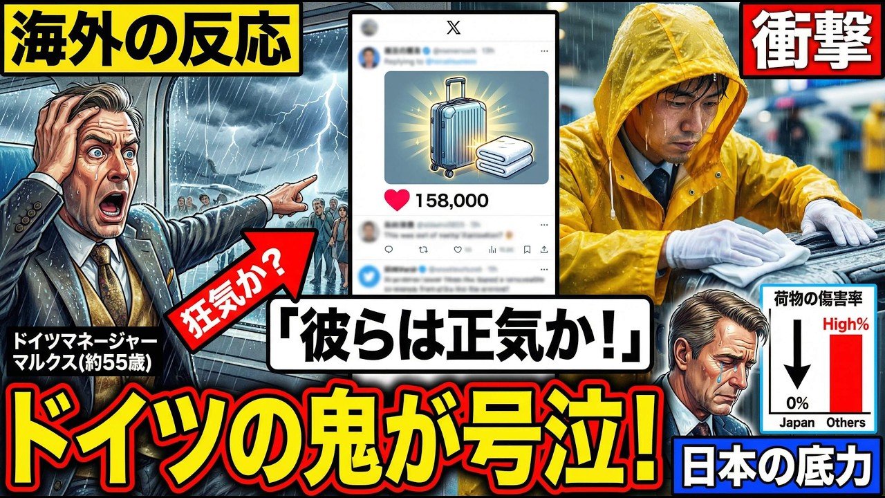 【海外の反応】「彼らは正気か！」と、日本の空港で35年の経験を持つドイツ人ロジスティクスディレクターが叫んだ！嵐の​​中での職員の行動は全世界を震撼させた…「我々は完全に負けた」