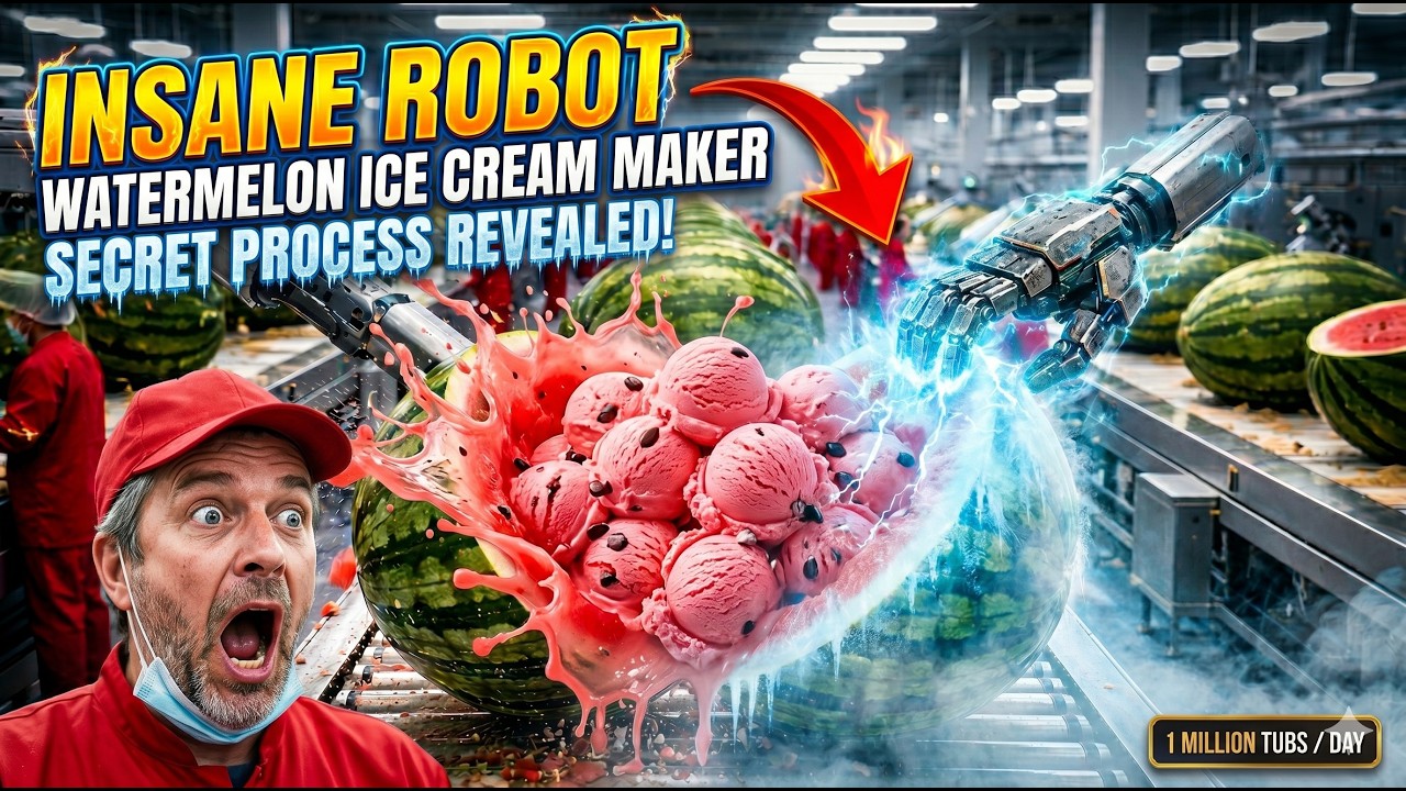 Industrial Watermelon Ice Cream Making: Full Process Tour