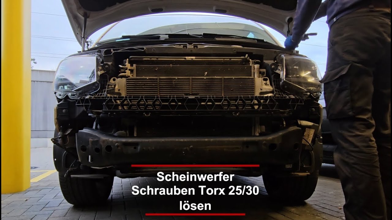 VW T6 Stossstange vorne ausbauen / Scheinwerfer Höhe einstellen