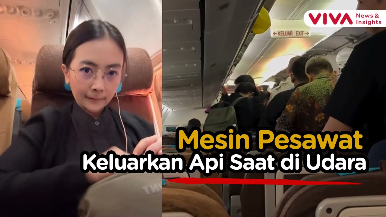 Terekam! Detik-detik Mesin Pesawat Garuda Terbakar di Udara