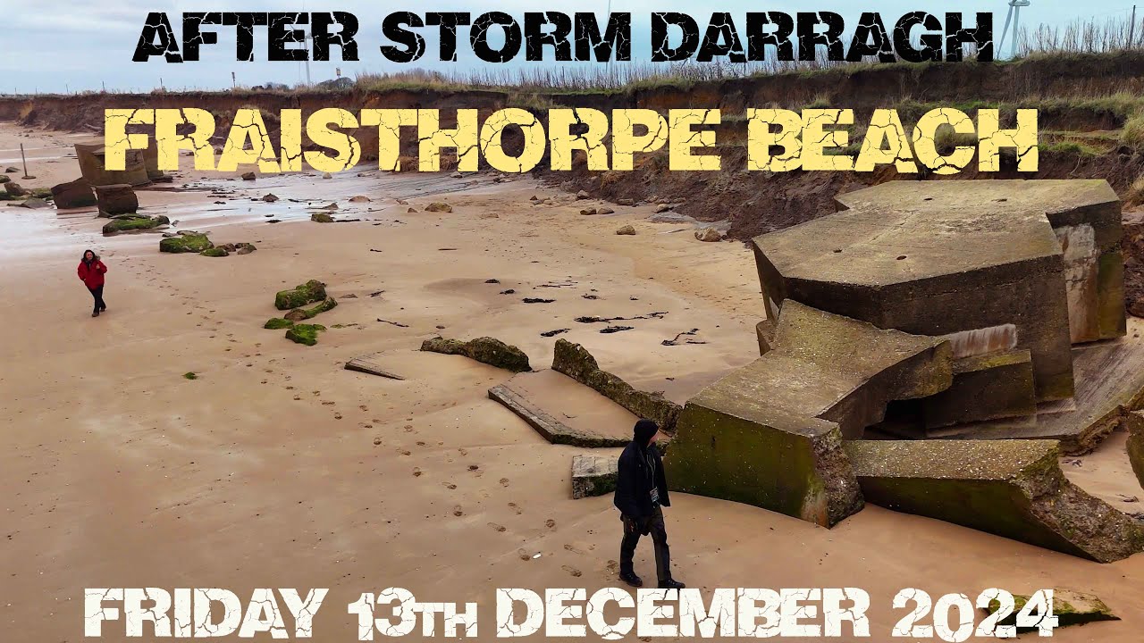 A detailed look at the aftermath of Storm Darragh #erosion #4k #ww2  #stormdarragh #eastyorkshire
