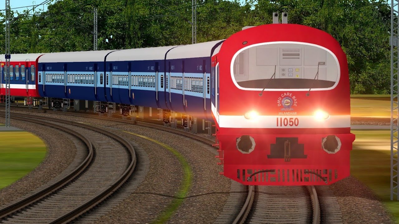 Demu train at snake curve in indian train simulator