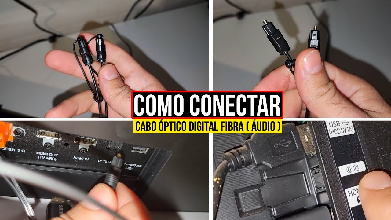 COMO CONECTAR CABO ÓPTICO DIGITAL FIBRA ( Áudio ) na Tv, Sound bar ou outros...