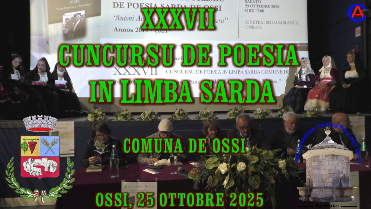 XXXVII CUNCURSU DE POESIA IN LIMBA SARDA, OSSI, 25/10/2025