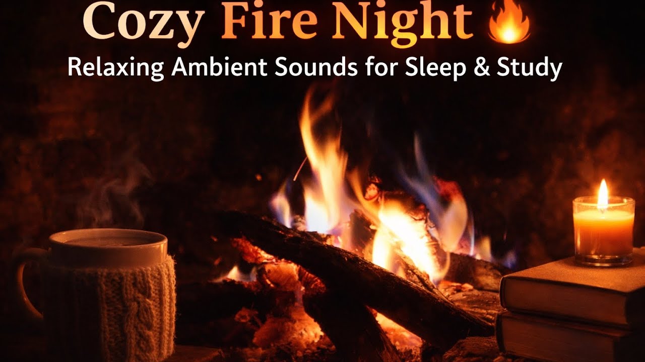 Cozy Fire Night 🔥 | Relaxing Ambient Sounds for Sleep & Study | Sllypy Sounds