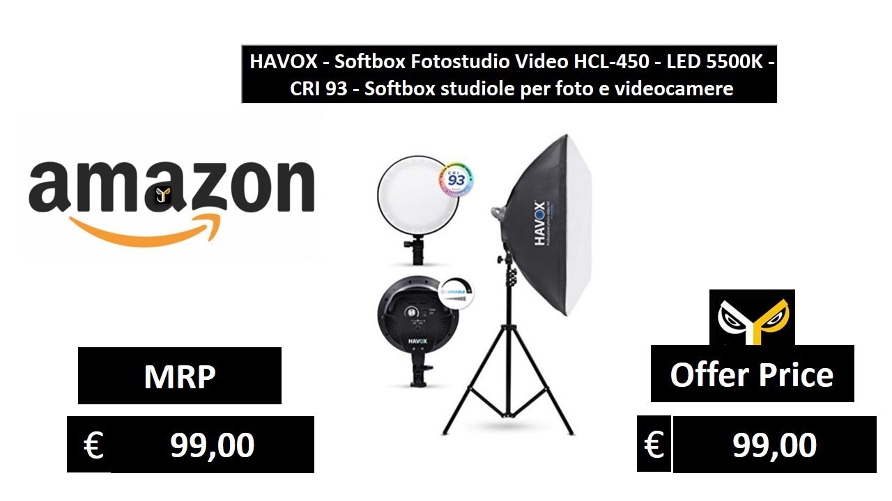 HAVOX - Softbox Fotostudio Video HCL-450 - LED 5500K - CRI 93