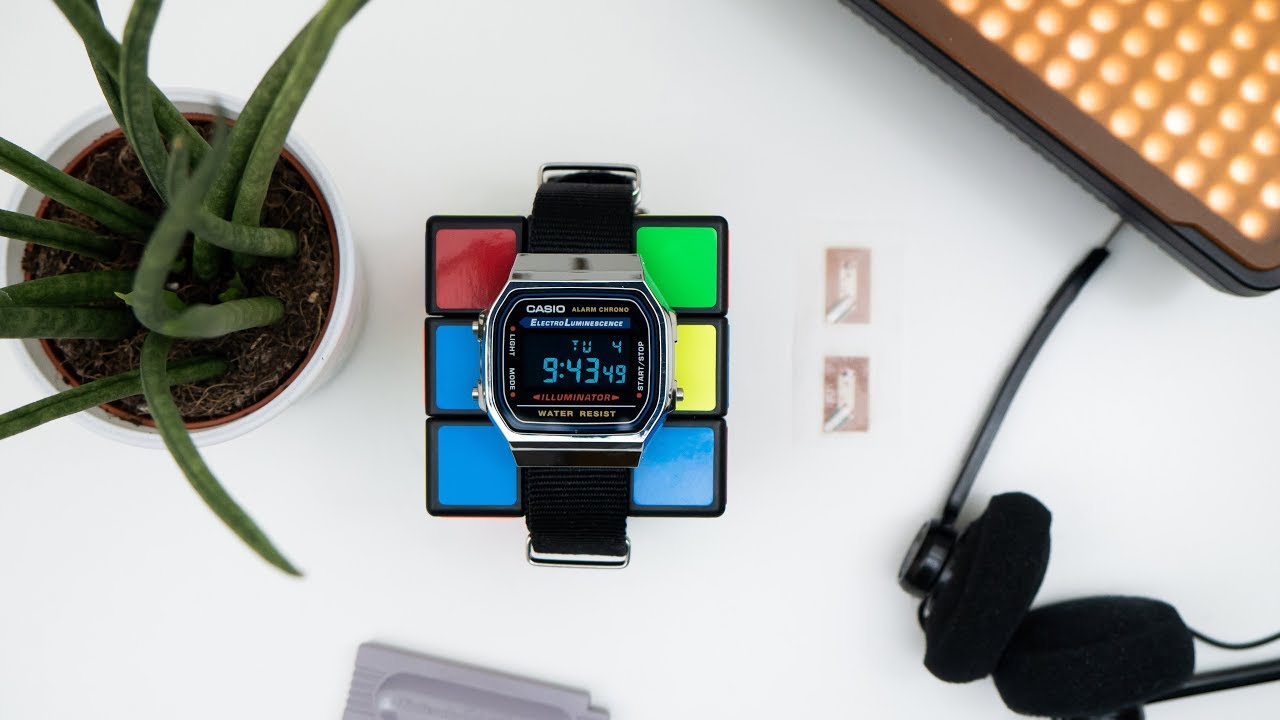 Casio A168WA-1YES Display, Nato Strap and NFC Mod
