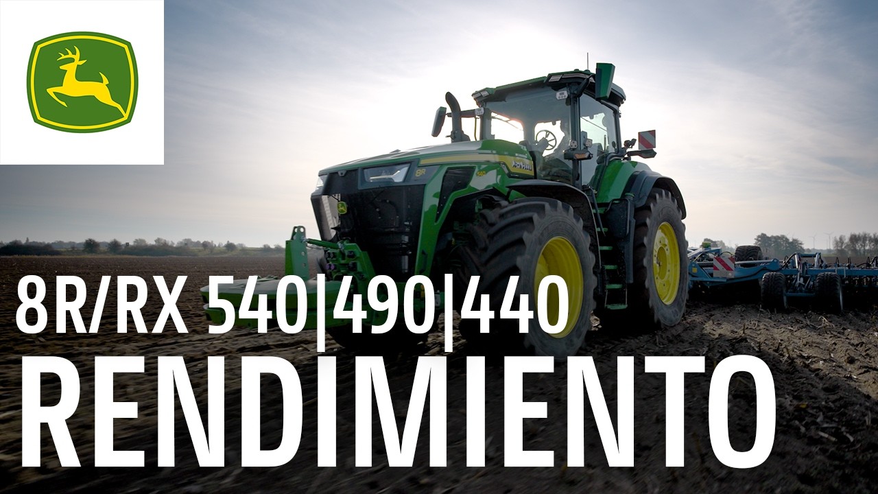 John Deere 8R/8RX: Nada tira más fuerte – Hasta 634 hp