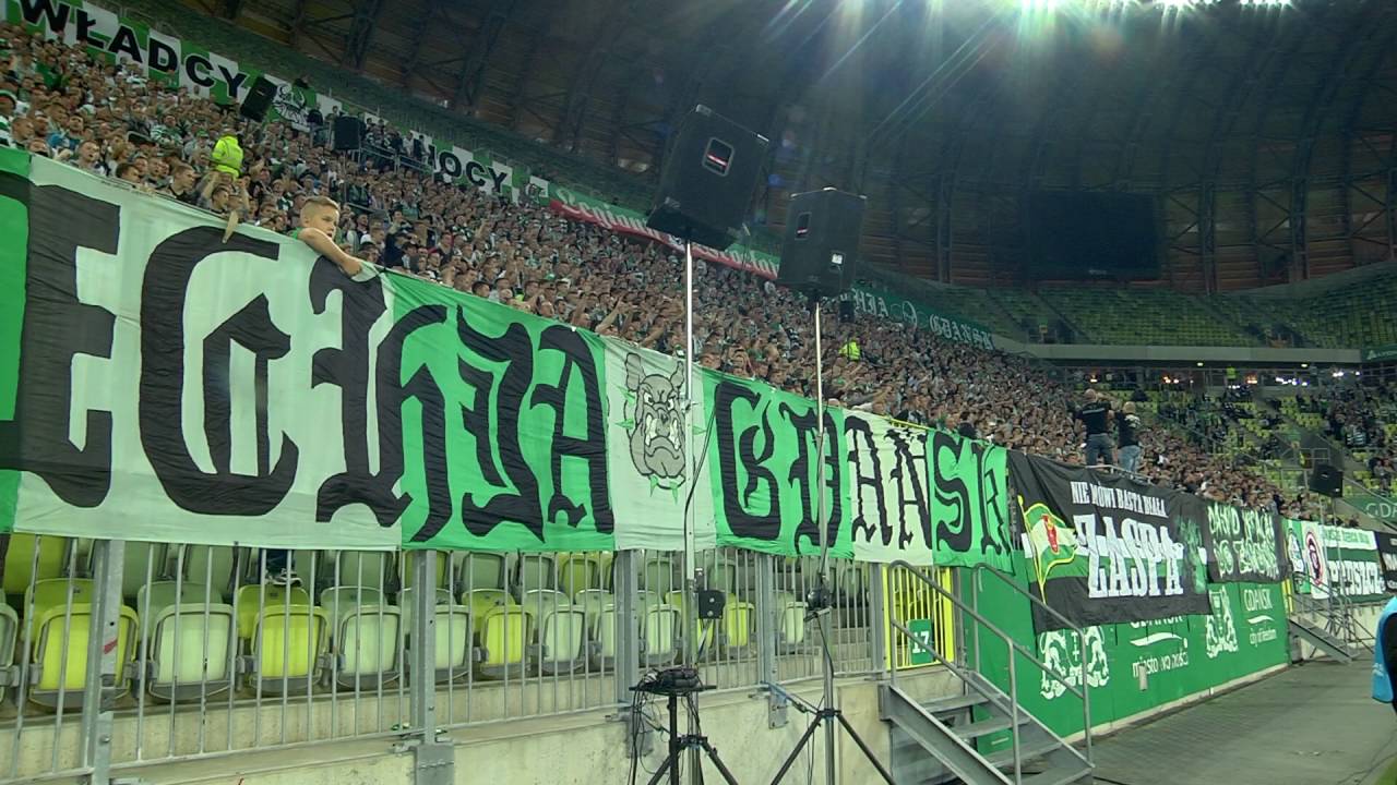 Doping kibiców Lechii Gdańsk na meczu Lechia - Ruch