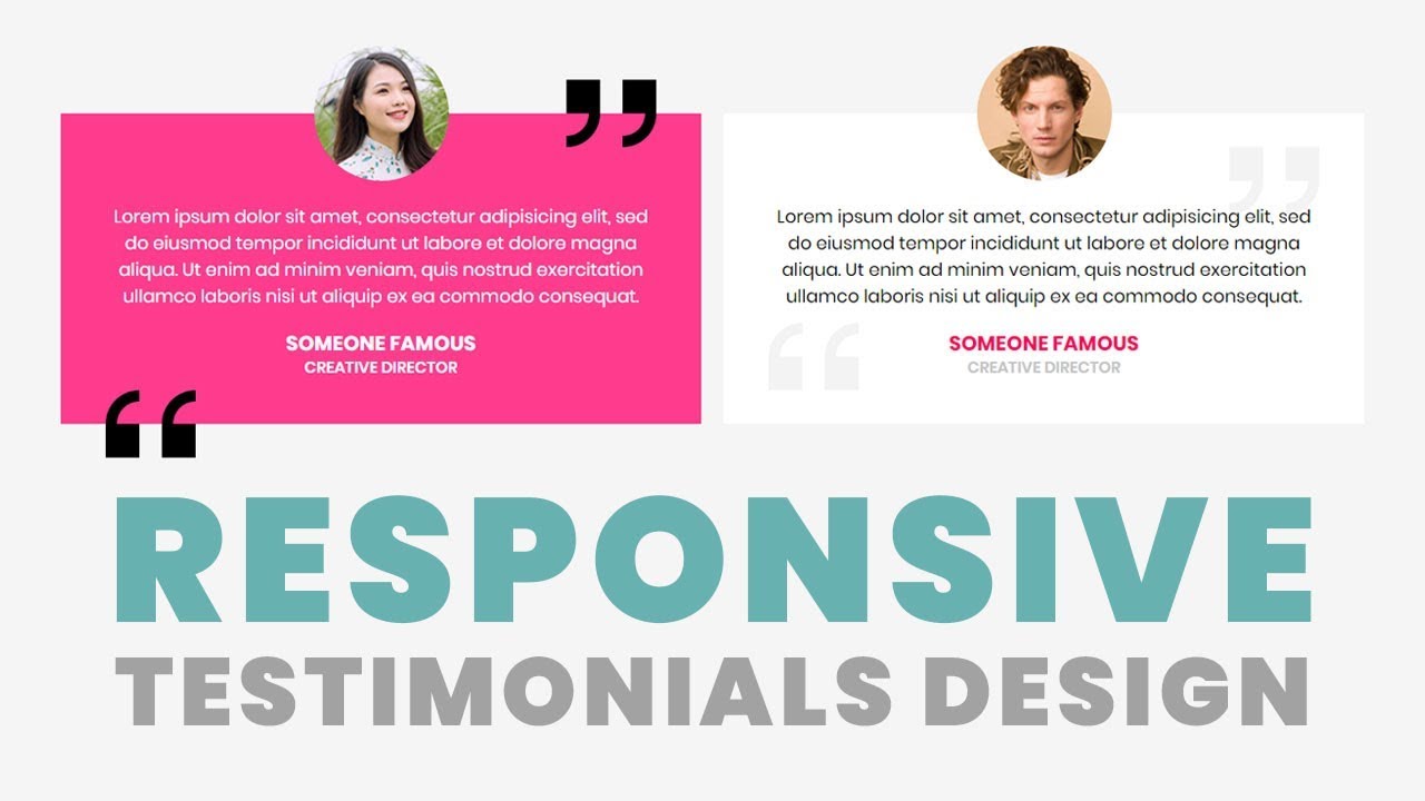 Responsive Testimonials Box Design With CSS Grid | Html CSS Tutorial