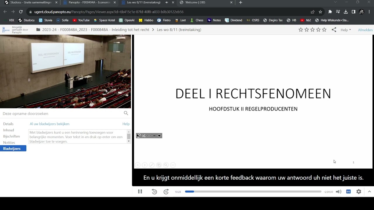 Opgenomen Les - Inleiding tot het recht - Wo 08/11