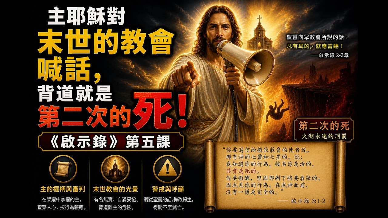 主耶穌對末世的教會喊話，背道就是第二次的死！《啟示錄》第五課｜孫東升牧師主講｜美東時間 2026-01-22 晚上8:00pm