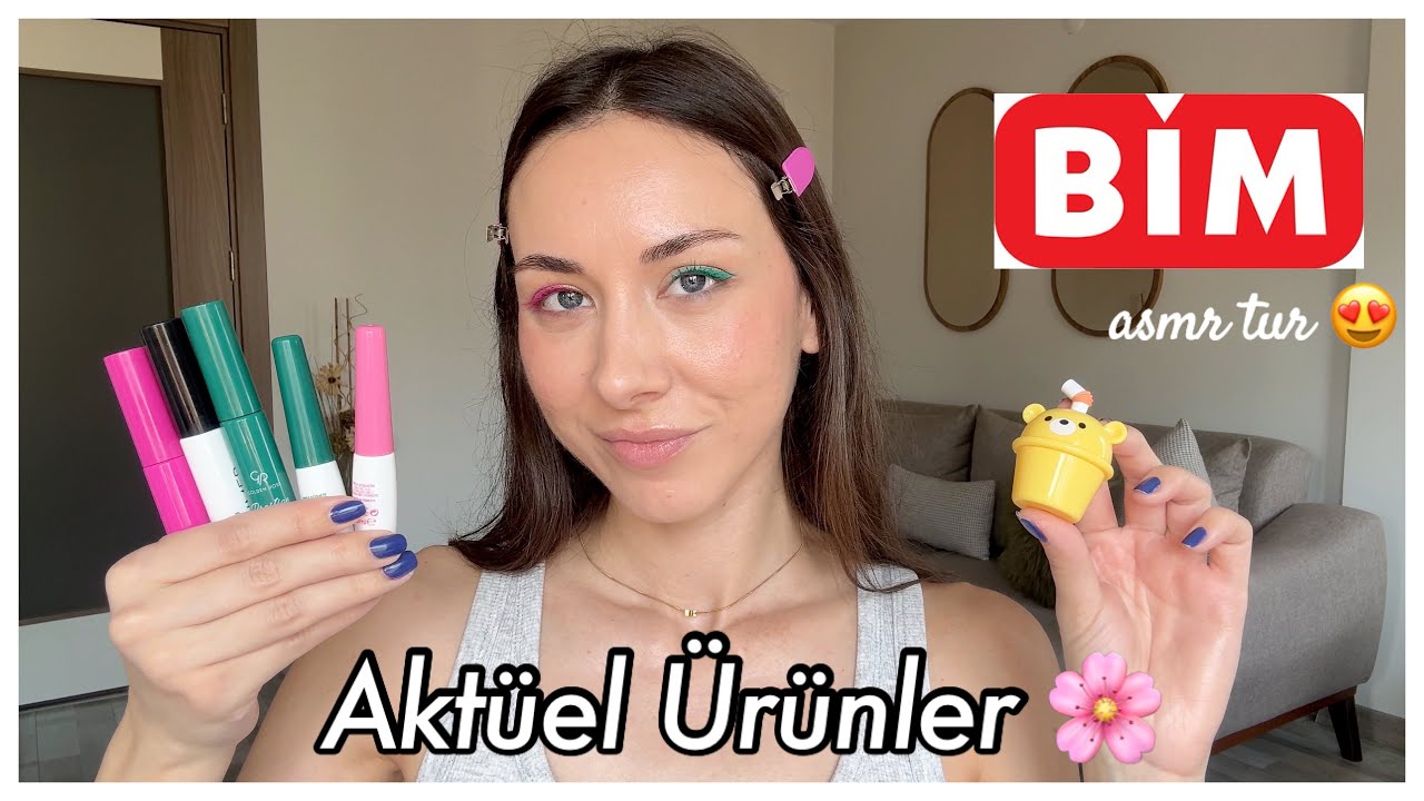 BUGÜN BİM'E GELEN AKTÜEL ÜRÜNLERİ DENEDİİİK 💖|ASMR MARKET TURU|GOLDEN ROSE RENKLİ RİMEL VE EYELINER