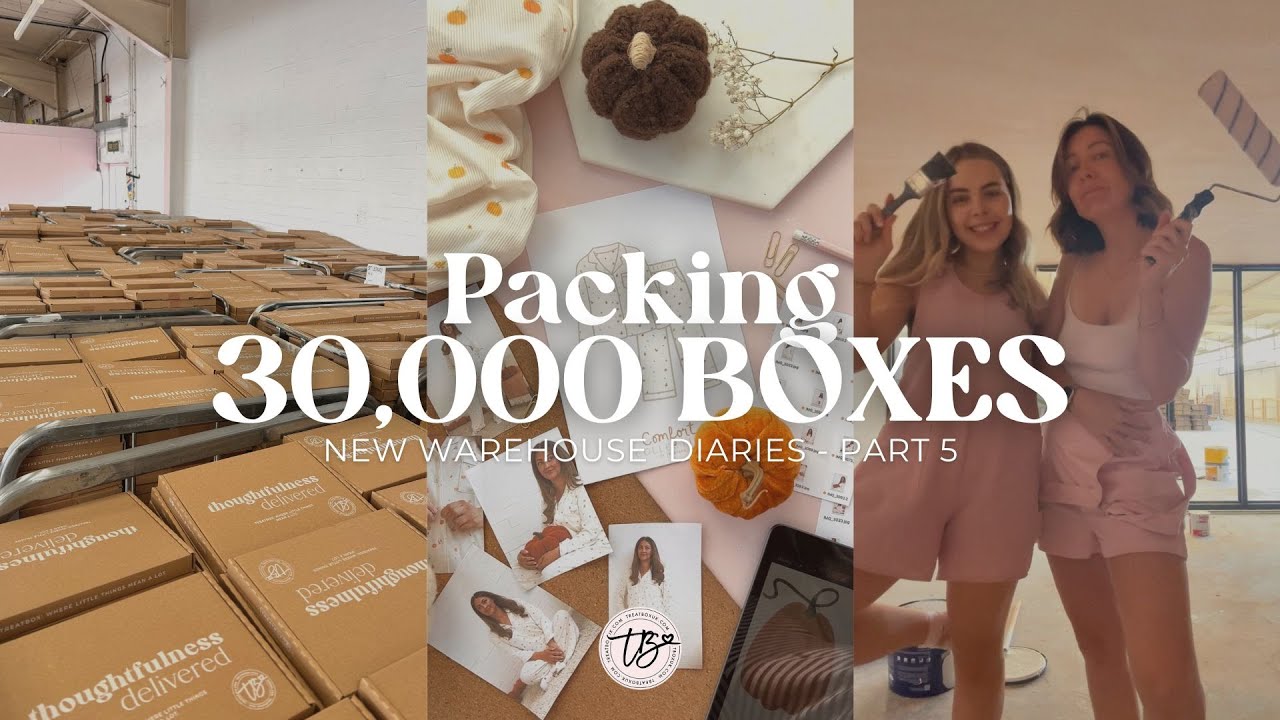 PACKING 30,000 BOXES! Setting Up the New Warehouse, Small Business Vlog | Warehouse Diaries Part 5